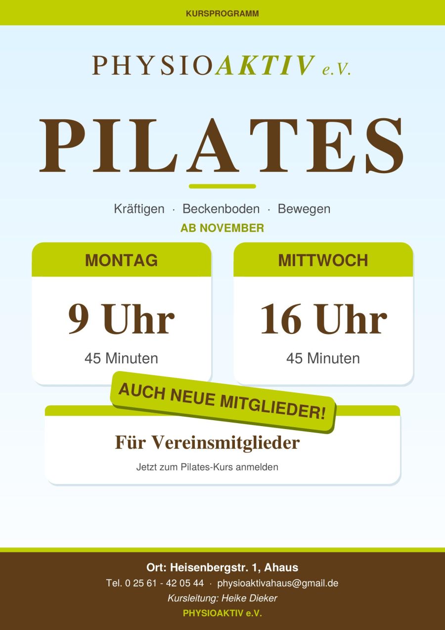Flyer für Pilates